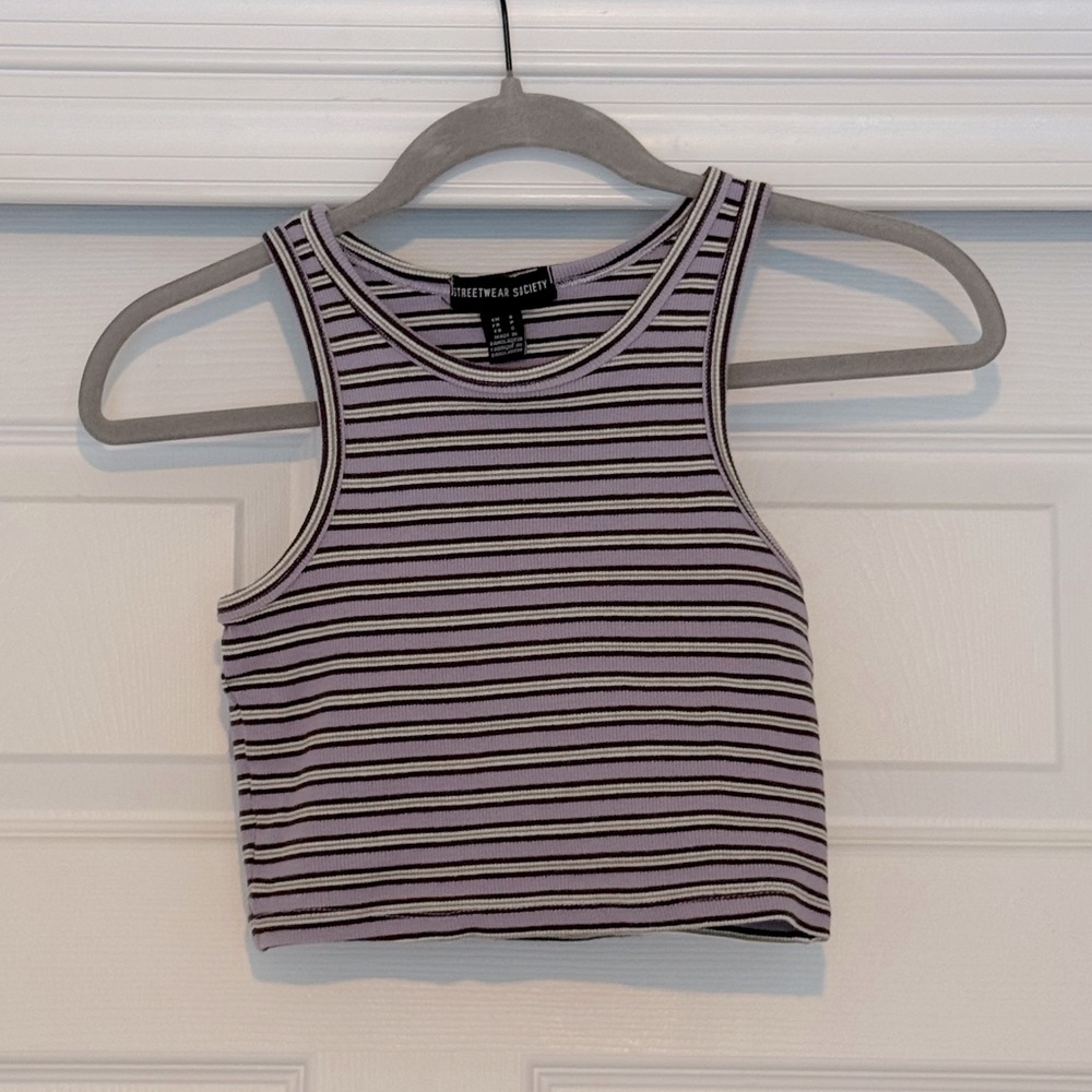 Purple Striped Tank Top